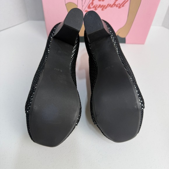 Jeffrey Campbell Lita Mesh Platform Ankle Boots Womens 6.5 Black Goth Indie - Picture 6 of 9